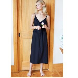 EMERSON FRY INDIA COLLECTION Little Island Dress Black Midi Size Medium NWT